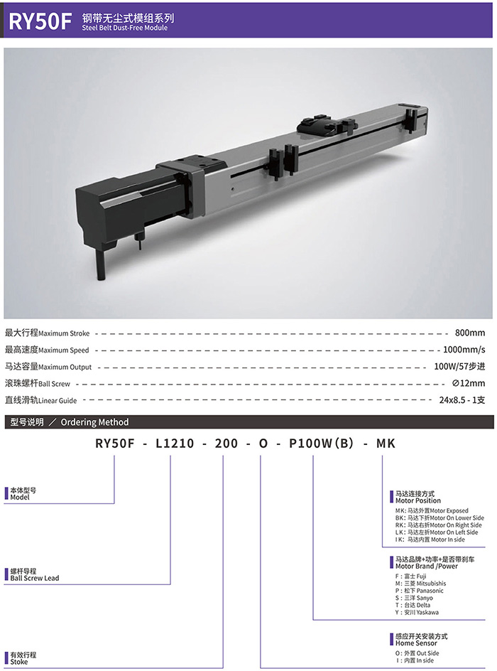 RY50F 钢带无尘模组