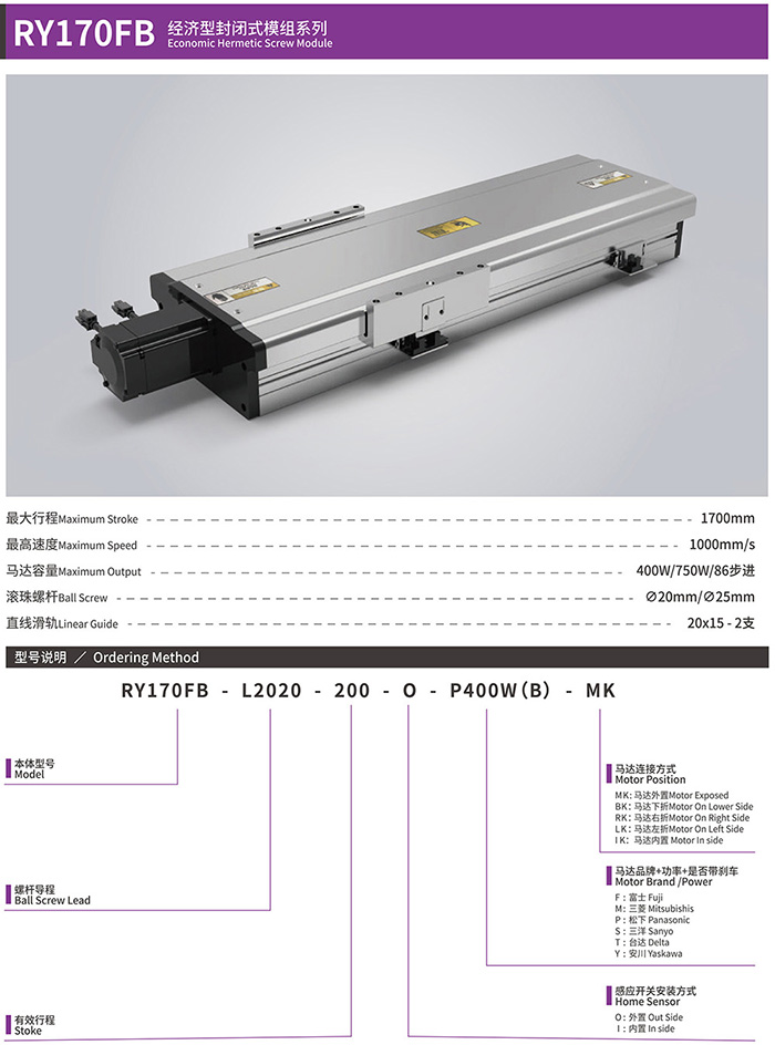 RY170FB 经济型封闭式模组