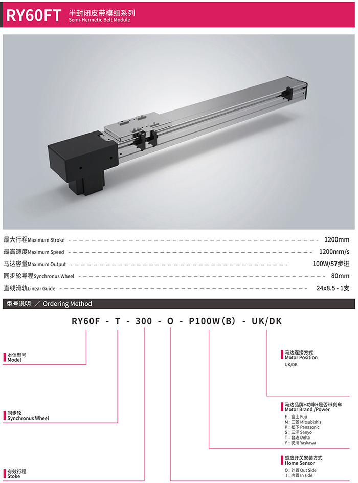 RY60T  半封闭皮带模组